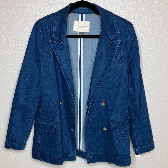 NWT Pilcro and the Letterpress by Anthropologie Blue Double-Breasted 
Jacket - S - Picture 12 of 15